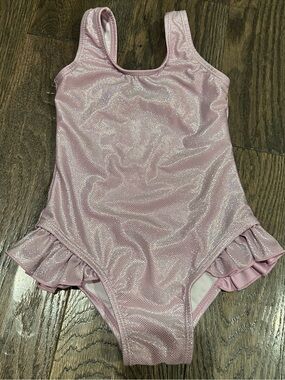 Boutique Shimmer Light Pink Ruffle One-Piece Swimsuit Size 2T
